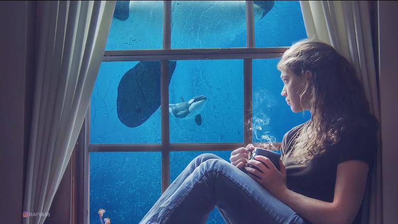 PS抠像合成教程:水下窗户照片