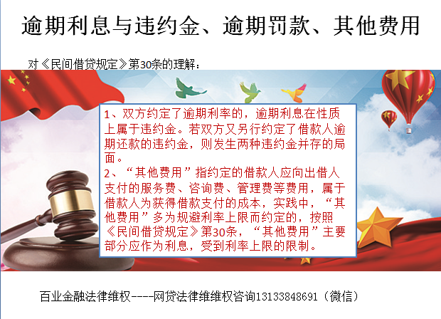 解救网贷维权人员---解读法律规定利息违约金等